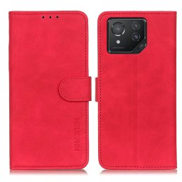 KHAZNEH RETRO pénztárca tok Asus ROG Phone 8 piros telefonhoz