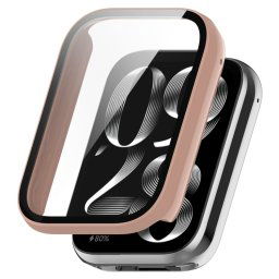 PC TELJES BORÍTÁS Üveggel ellátott műanyag borítás Xiaomi Smart Band 8 Pro rózsaszín telefonhoz