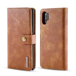 DG.MING Pénztárcahuzat 2 az 1-ben Samsung Galaxy Note 10 Plus barna