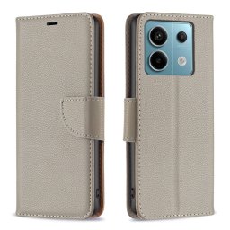LITCHI Wallet tok Xiaomi Redmi Note 13 Pro készülékhez szürke