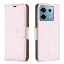 LITCHI Wallet tok Xiaomi Redmi Note 13 Pro rozé aranyhoz