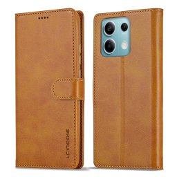 IMEEKE Wallet tok Xiaomi Redmi Note 13 5G telefonhoz világosbarna