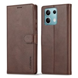IMEEKE Wallet tok Xiaomi Redmi Note 13 5G készülékhez sötétbarna