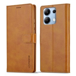 IMEEKE Wallet tok Xiaomi Redmi Note 13 Pro telefonhoz világosbarna