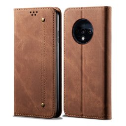 DENIM pénztárca huzat One Plus 7T barna színben