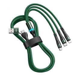 ENKAY 6 az 1-ben USB kábel / USB Type-C Lightning / mikro USB / USB Type-C 1,3 méter zöld