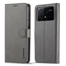 IMEEKE Wallet tok Xiaomi Poco X6 Pro 5G szürke színű