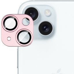 IMAK FULL METAL COVER Üveg Apple iPhone 15 / 15 Plus kamerához rózsaszín