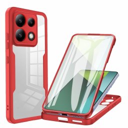 DUAL Kétoldalas burkolat fóliával Xiaomi Redmi Note 13 Pro 5G piros
