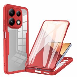 DUAL Kétoldalas burkolat fóliával Xiaomi Redmi Note 13 Pro piros