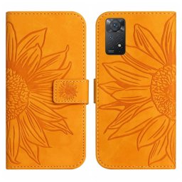 ART SUNFLOWER pénztárca tok zsinórral Xiaomi Redmi-hez Note 11 / Note 11S sárga