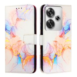 ART MARBLE Pénztárcahuzat Xiaomi Poco F6-hoz WHITE NARANCS