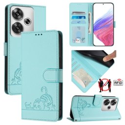 ART CAT ÉS EGÉR Tárcatáska zsinórral Xiaomi-hoz Poco F6 világoszöld