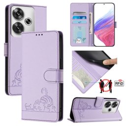 ART CAT ÉS EGÉR Tárcatáska zsinórral Xiaomi-hoz Poco F6 lila