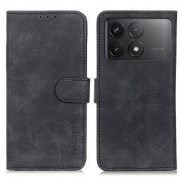 KHAZNEH RETRO Flip tok Xiaomi Poco F6-hoz Pro fekete