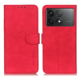 KHAZNEH RETRO Flip tok Xiaomi-hoz Poco F6 Pro piros
