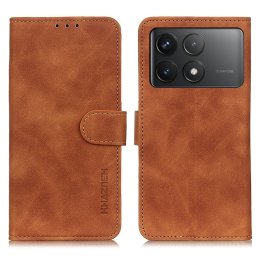 KHAZNEH RETRO Flip tok Xiaomi-hoz Poco F6 Pro barna
