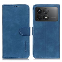 KHAZNEH RETRO Flip tok Xiaomi Poco F6-hoz Pro kék