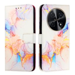 ART MARBLE Pénztárcahuzat a Huawei Nova 12i-hez WHITE NARANCS