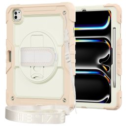 SOLID 360 Tartós burkolat a Apple iPad Pro 13-hoz 2024 bézs-rózsaszín