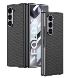 GKK LEATHER Fedél üveggel a Samsung Galaxy Z Fold6 készülékhez 5G CARBON