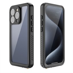 SOLID IP68 Kétoldalas burkolat Apple-hoz iPhone15 Max-hoz fekete