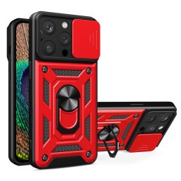 RING KAMERA Borító tartóval Apple iPhone 16 Pro piros
