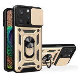 RING KAMERA Borító tartóval Apple iPhone 16 Pro arany