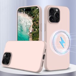 RUBBER MAGSAFE Szilikon burkolat Apple iPhone 16 Pro világos rózsaszín