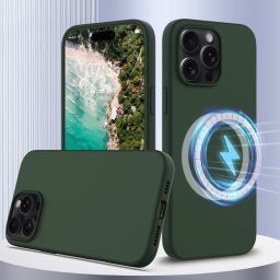 RUBBER MAGSAFE Szilikon burkolat Apple iPhone 16 Pro sötétzöld
