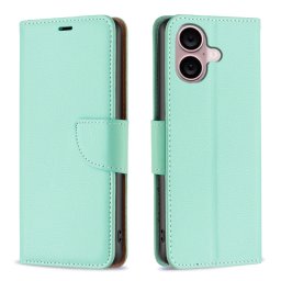 LITCHI Pénztárca tok Apple-hoz iPhone 16 Plus mentol