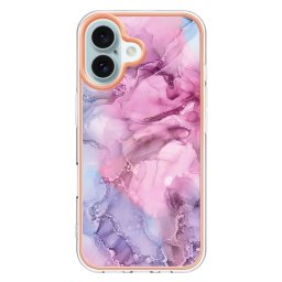 IMD MARBLE Védőburkolat a Apple-hoz iPhone 16 Plus RÓZSASZÍN