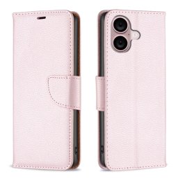 LITCHI Pénztárca tok Apple-hoz iPhone 16 világos rózsaszín