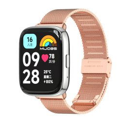 MIJOBS MILANESE Fém szíj Xiaomi-hoz Redmi Watch 3 Lite rózsaszín