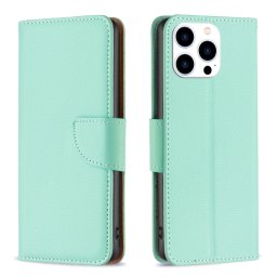LITCHI Pénztárca tok Apple-hoz iPhone 16 Pro Max mentazöld