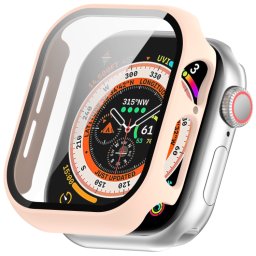 PC FULL COVER Műanyag borítás üveggel Apple Watch 10-hez 42mm rózsaszín