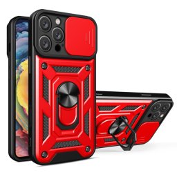 RING KAMERA Borító tartóval Apple számára iPhone 16 Pro Max piros
