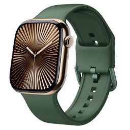 SILICONE Cserélhető szíj a Apple Watch 10-hez 46mm sötétzöld