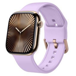 SILICONE Cserélhető szíj Apple Watch 10-hez 46mm világoslila