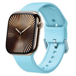 SILICONE Cserélhető szíj a Apple Watch 10-hez 46mm világoskék