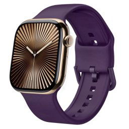 SILICONE Cserélhető szíj a Apple Watch 10-hez 46mm sötétlila