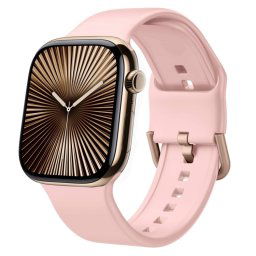 SILICONE Cserélhető szíj a Apple Watch 10-hez 46mm rózsaszín