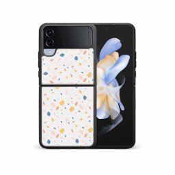 PROTEMIO MY ART Védőburkolat a Samsung-hoz Galaxy Z Flip4 5G NARANCS TERRAZZO (165)