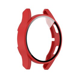 PC FULL COVER Műanyag borítás üveggel Samsung-hoz Galaxy Watch FE piros