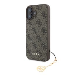GUESS 4G Fedél medállal Apple iPhone 16 barna