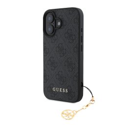GUESS 4G fedél medállal Apple iPhone 16 Plus szürke