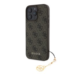 GUESS 4G Fedél medállal Apple iPhone 16 Pro Max barna