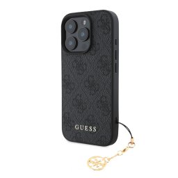 GUESS 4G fedél medállal Apple iPhone 16 Pro Max szürke