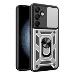 RING KAMERA Borító tartóval Samsung-hoz Galaxy S24 FE 5G ezüst