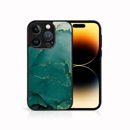 PROTEMIO MY ART Védőburkolat a Apple-hoz iPhone 15 Pro GREEN MARBLE (145)